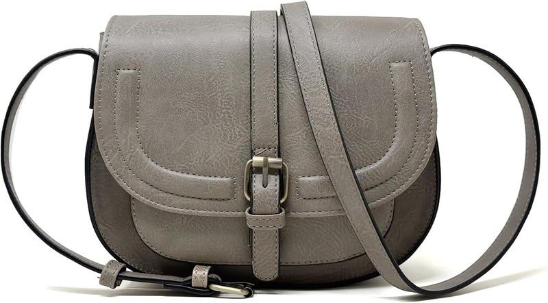AFKOMST Crossbody Bags for Women,Small Saddle Purse and Boho Cross Body Handbags,Vegan Leather - Image 1